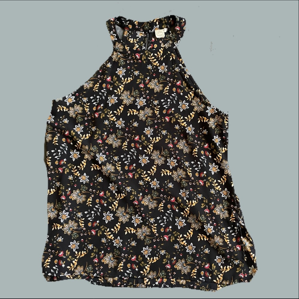 Paper Crane brand, size L, floral tank blouse.
